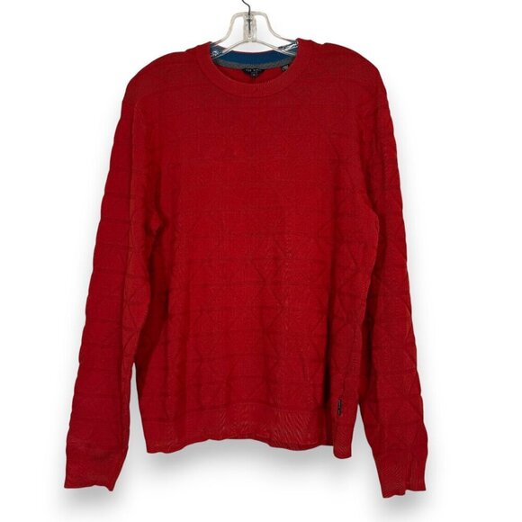 Ted Baker Sweater Red Orange Crew Neck Holiday Large - Picture 3 of 11